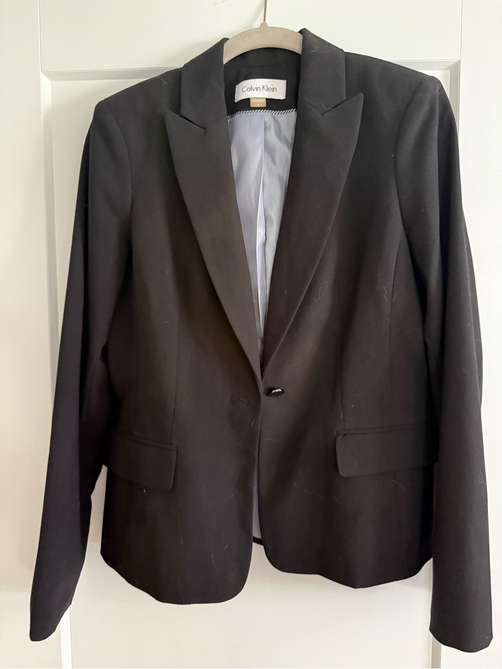 Calvin Klein Black and Light Gray Lined Blazer